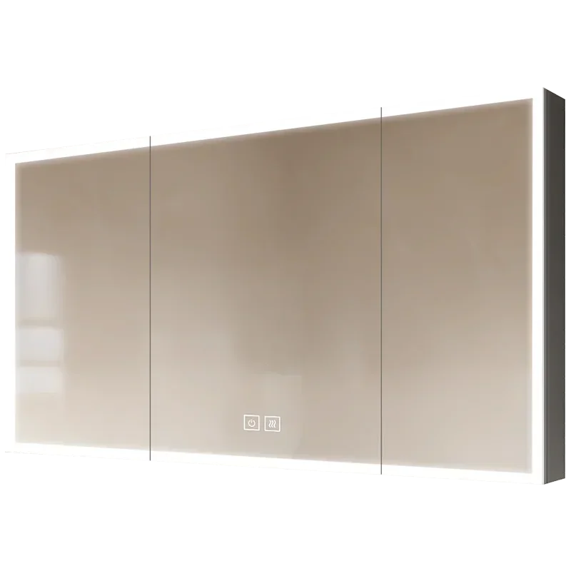 

Умный зеркальный шкаф для ванной комнаты, отдельный настенный светильник, противозапотевающее косметическое зеркало с открытой стойкой и ящиком для хранения