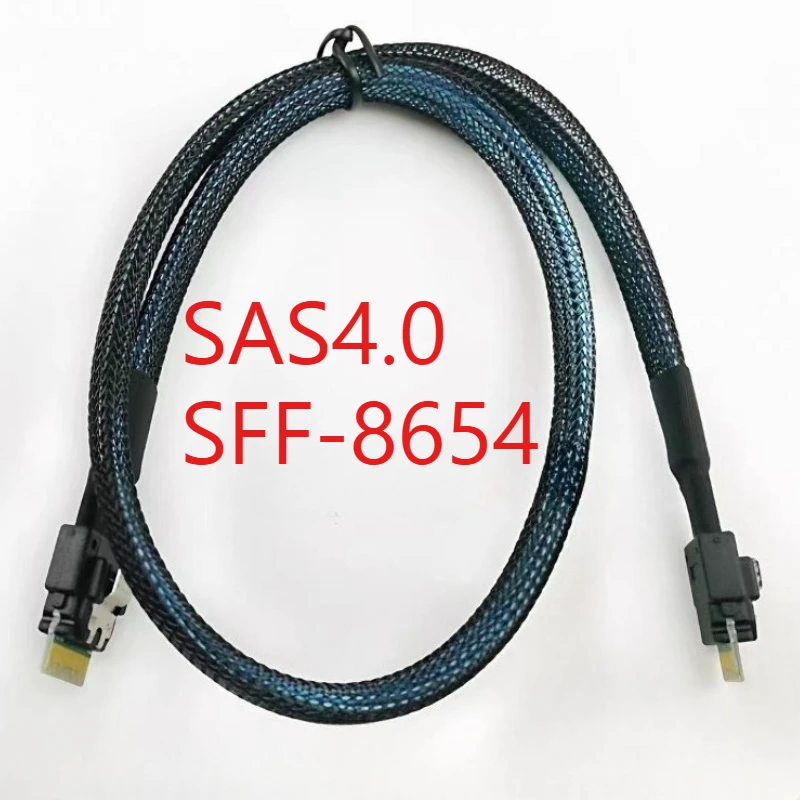 SFF-8654 Slim SAS Target to PCI-E Slimline SAS 4.0 SFF-8654 4i 38pin Host Mini SAS   Wiring Harness Cable