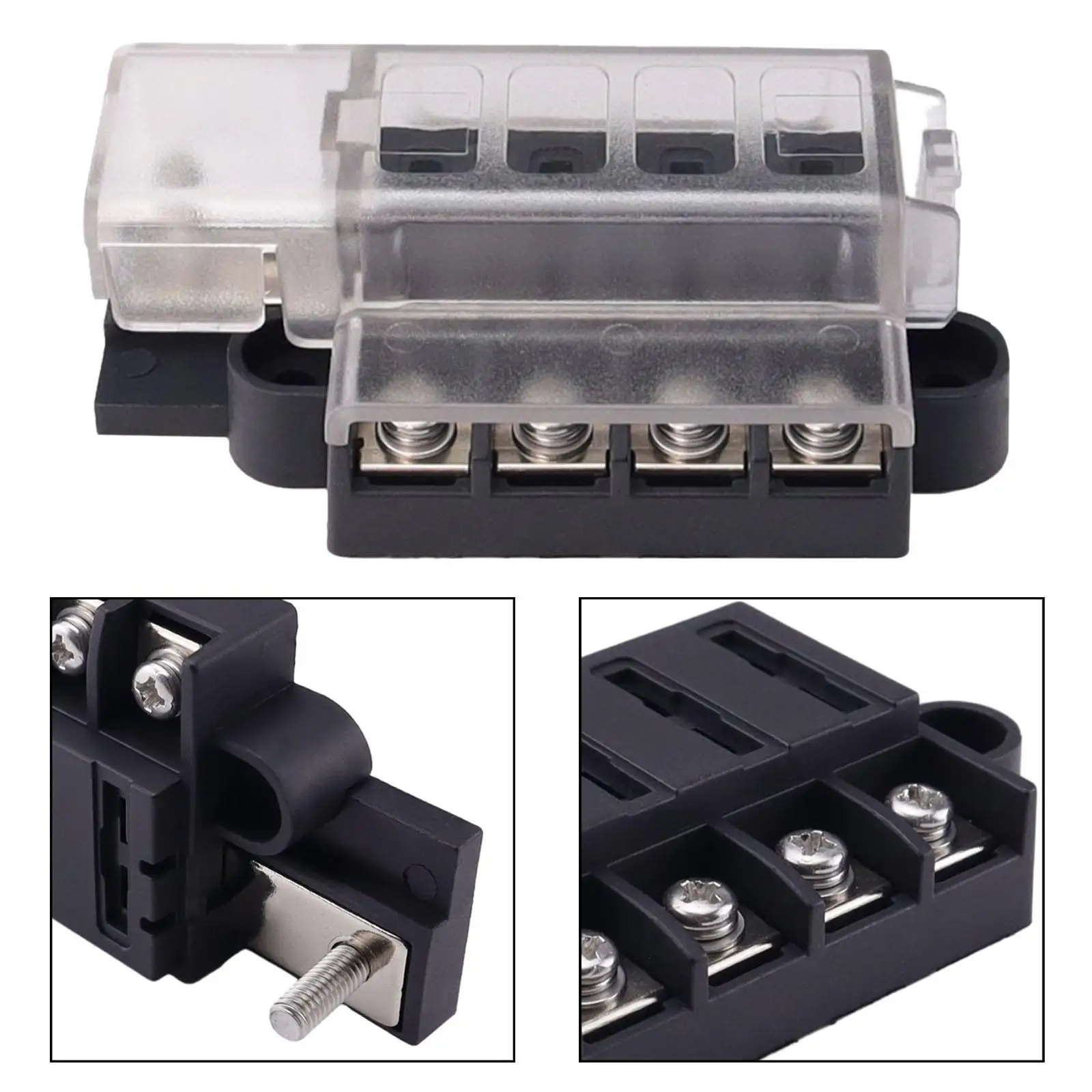 4 Way Fuse Box 1 in 4 Out Fuse Box Holder for Marine ATV Auto