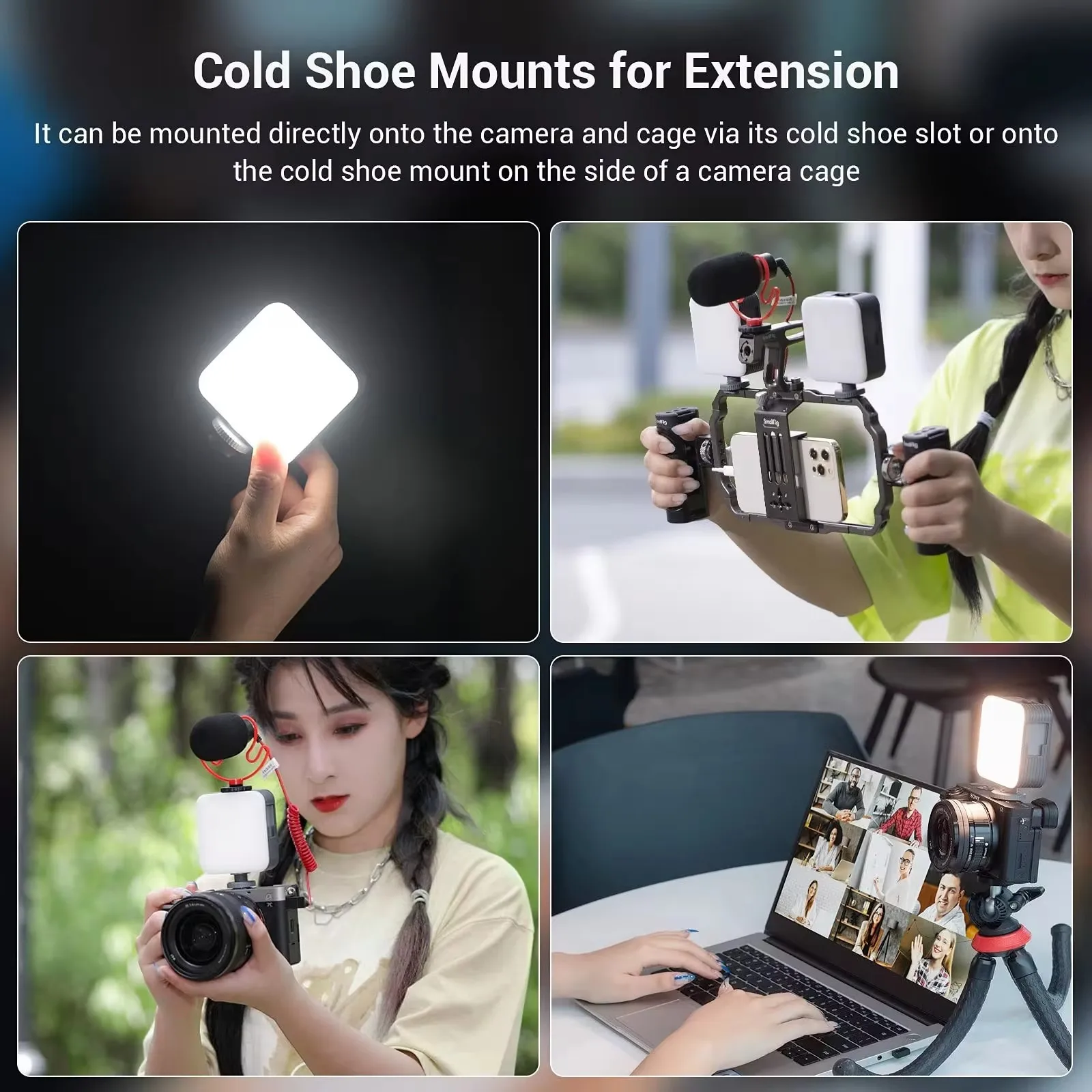 SmallRig P96 LED Video Light Mini LED Camera Lights 2200mAh 6500k Zoom Photo Video Lighting for Youtube Tiktok Vlog Fill Light