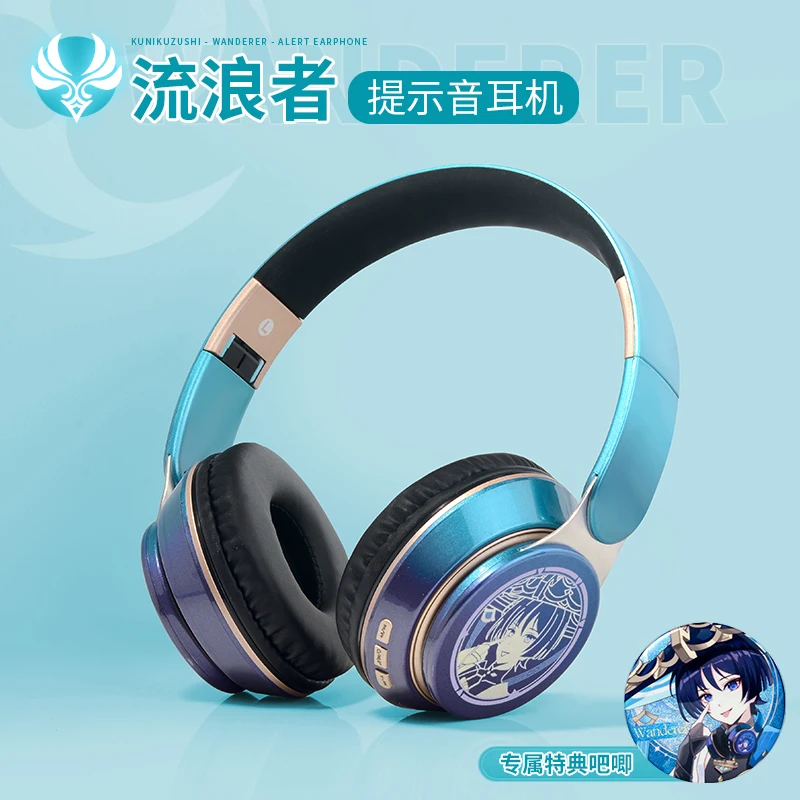 

Co Branded Styles Genshin Impact Theme Anime Headphones Wanderer Xiao Beelzebul Hutao Zhongli Cosplay Bluetooth Headset Gifts