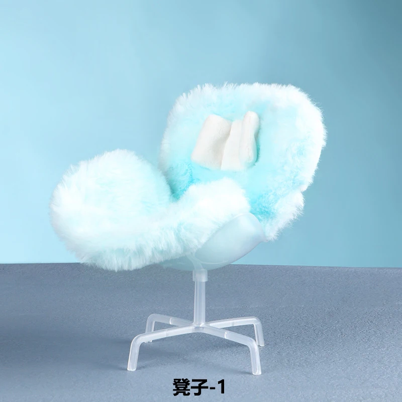 Dollhouse Accessories Chair 2026 New Fashion Doll Chair Decor Stool+Wool Cover Cushioned Chair/Sofa Cute Creative Doll Seat Toy