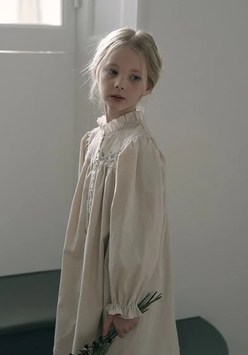 Louisiella-vestido bordado para niñas, vestido de princesa de una pieza para fiesta de vacaciones, ropa de lujo para niños 2025