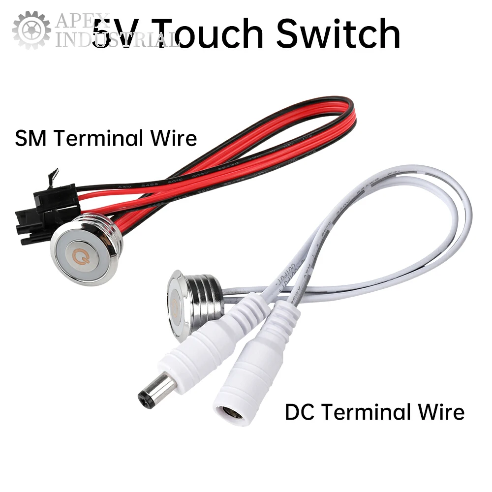 Interruptor controlador de botão com sensor de toque DC3.7-24V Dimmer Touch Dimmer Controller 5.5*2.1mm Plug LED Light Strip Interruptor embutido