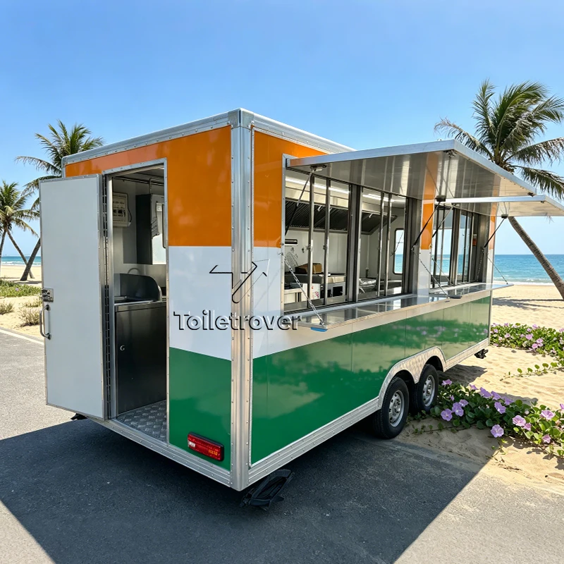 Commercial Food Truck Waffle Crepe Food Trailer Cart Dessert Pancake Donut Mobile Food Trailer Fully Equipped for Sale
