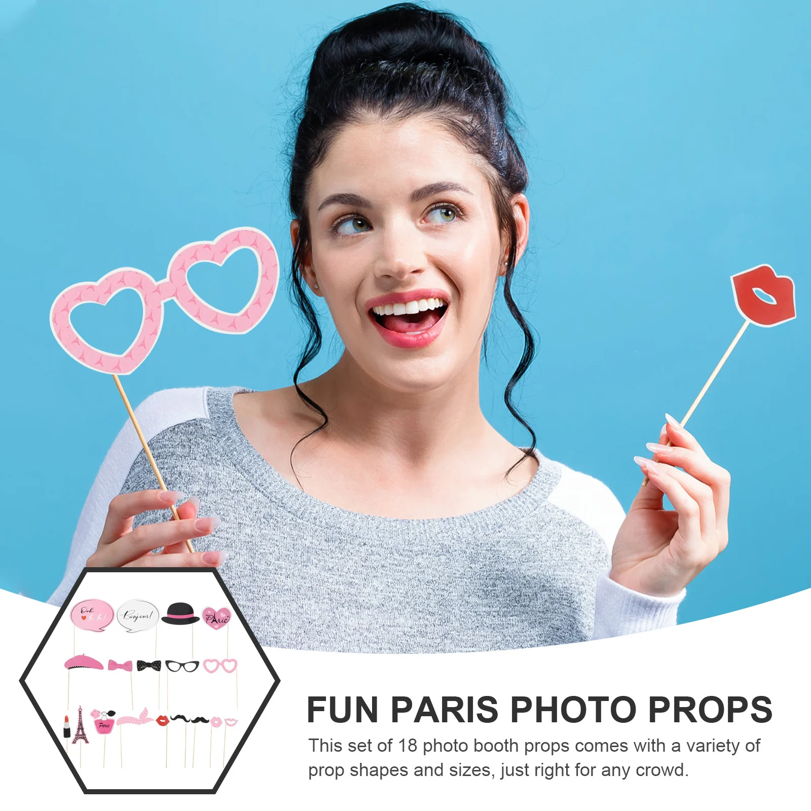 

18pcs Party Photo Booth Props Kit Photography Accessories For Themed Parties Decorative Props Set For Fiesta