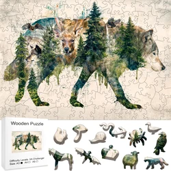 Wolf Iq Wooden Puzzle Kid Puzzle Toy Parent Child Game Puzzles Animals Wood DIY Crafts Board Game for the Whole Family Model Kit