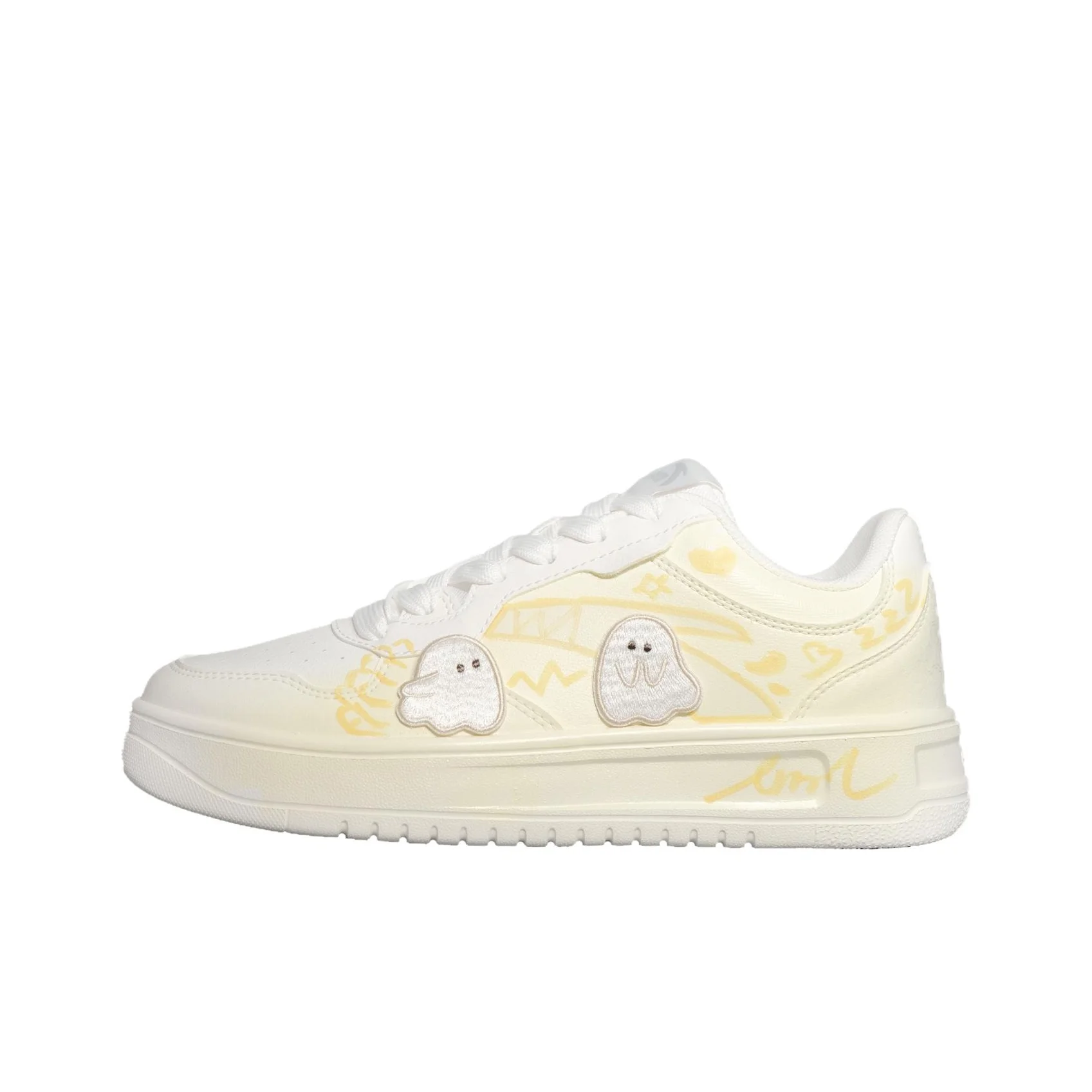 Anta Easy Abrasion Resistant Lightweight Low top Skateboard Shoes Women's Yellow White 922518001Q-2(Team1114-)