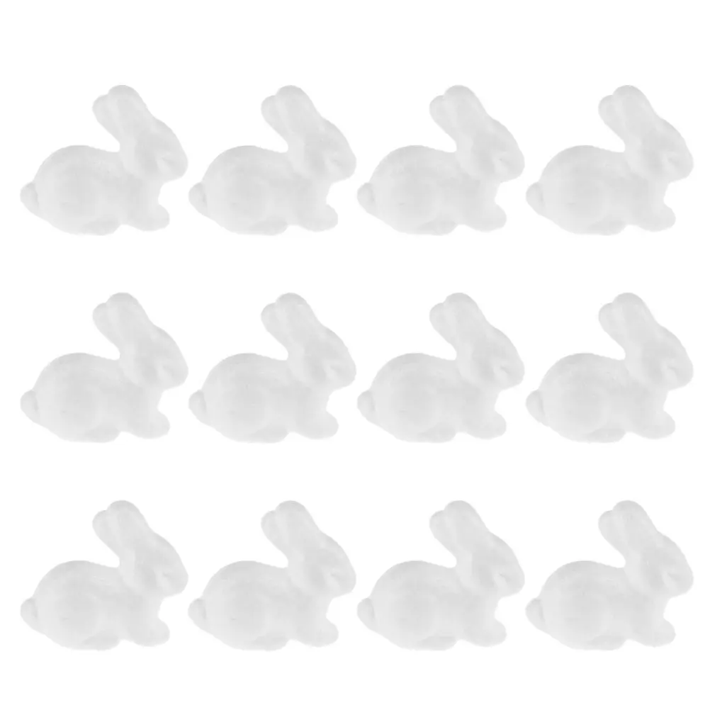 

Набор из 12 штук: Непокрашенные пенопластовые кролики (6,5 см) для поделок, вечеринок, детских и школьных проектов, творчества своими руками