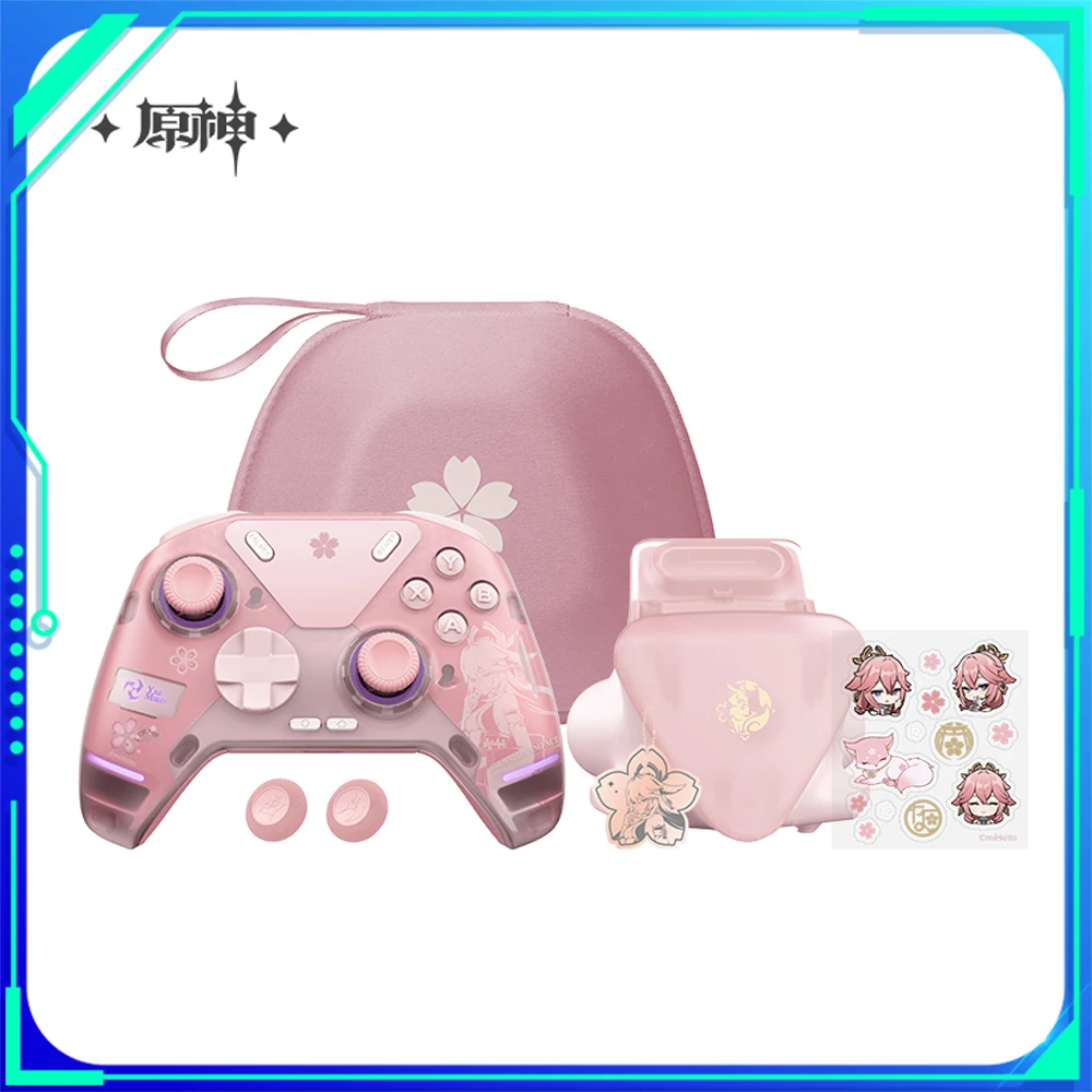 

Genshin APEX4 игровые ручки беспроводной Yae Miko аниме розовые геймпады индивидуальный игровой контроллер Hall Rocker для ПК геймер подарок для девочки