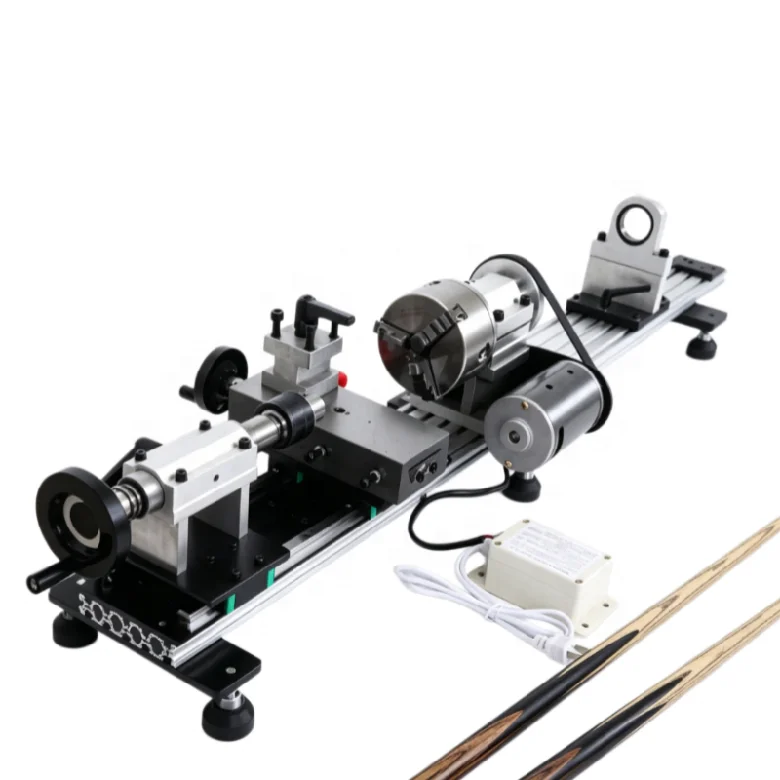 Hand Operated Snooker Cue Stick Repairing Lathe Wood Turning Drill Thread Core Horizontal Speed Control Machine