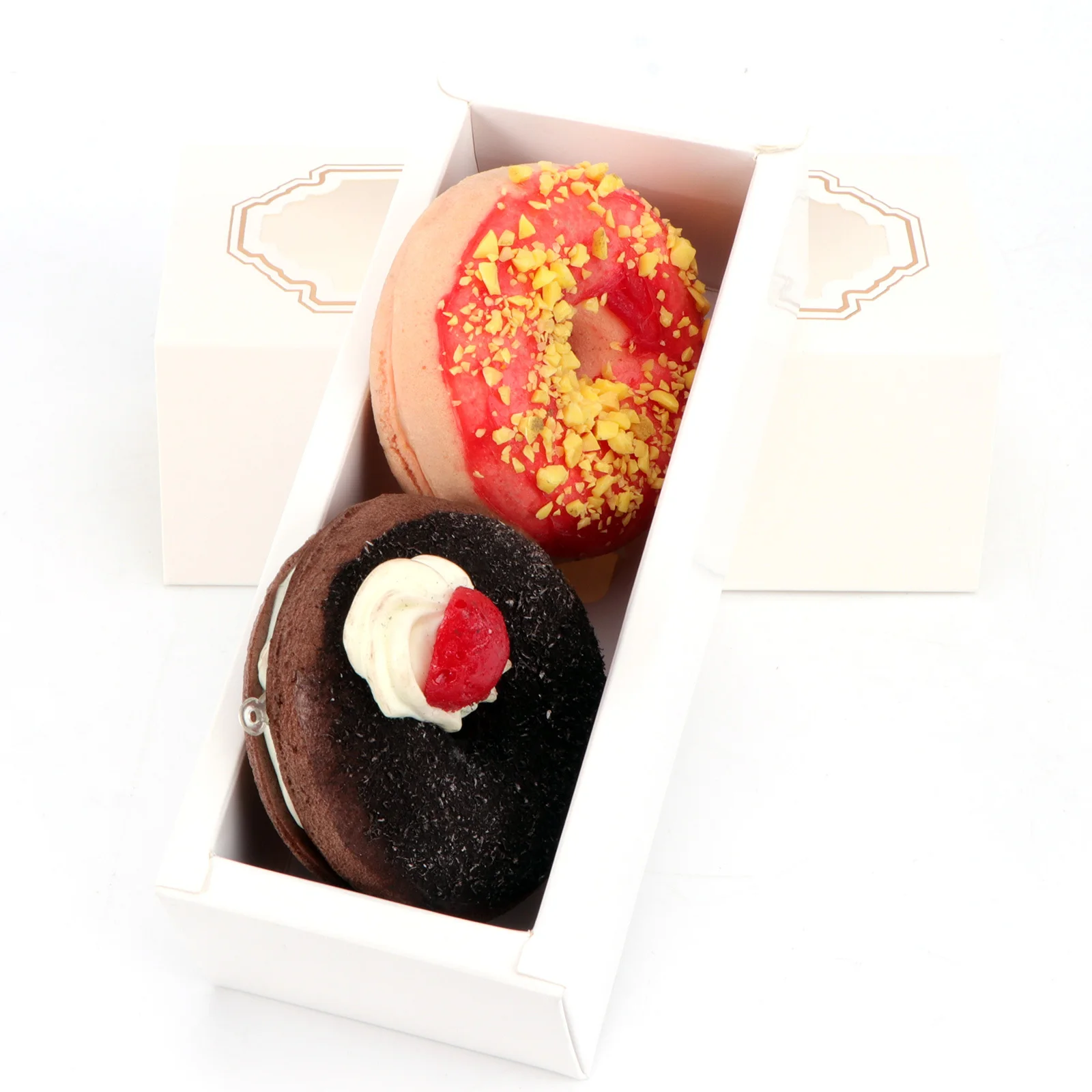 

15Pcs Macaron Boxes Food-Grade Paper Drawer Design Easy Assembly Clear Window for 5 Macarons Muffin Bakery Dessert