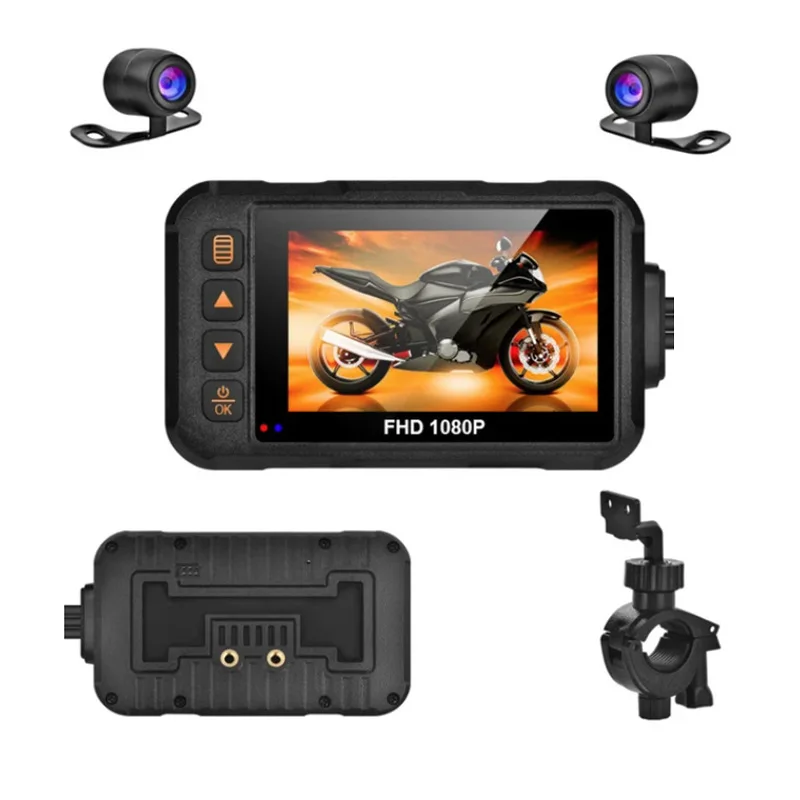 

New motorcycle driving recorder locomotive special 720P high definition double recording