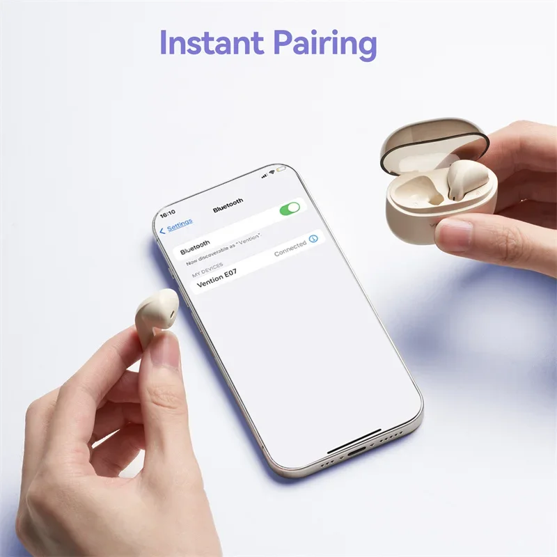 Беспроводные наушники Vention Bluetooth 5.3, ENC на основе Al, маленькие и легкие, интеллектуальные сенсорные наушники TWS, беспроводные Bluetooth-наушники Elf E07