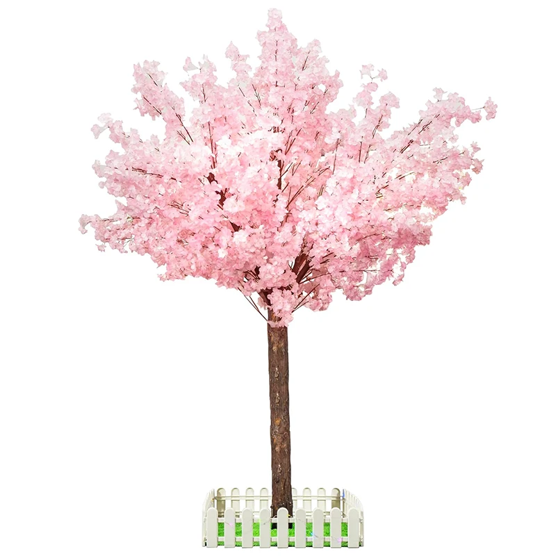 NONE Arbre artificiel en fleurs de cerisier rose – Fait à la main pour intérieur/extérieur, Noël, jardin, maison, bureau, fête, mariage (5 pieds/1,5 m) 3
