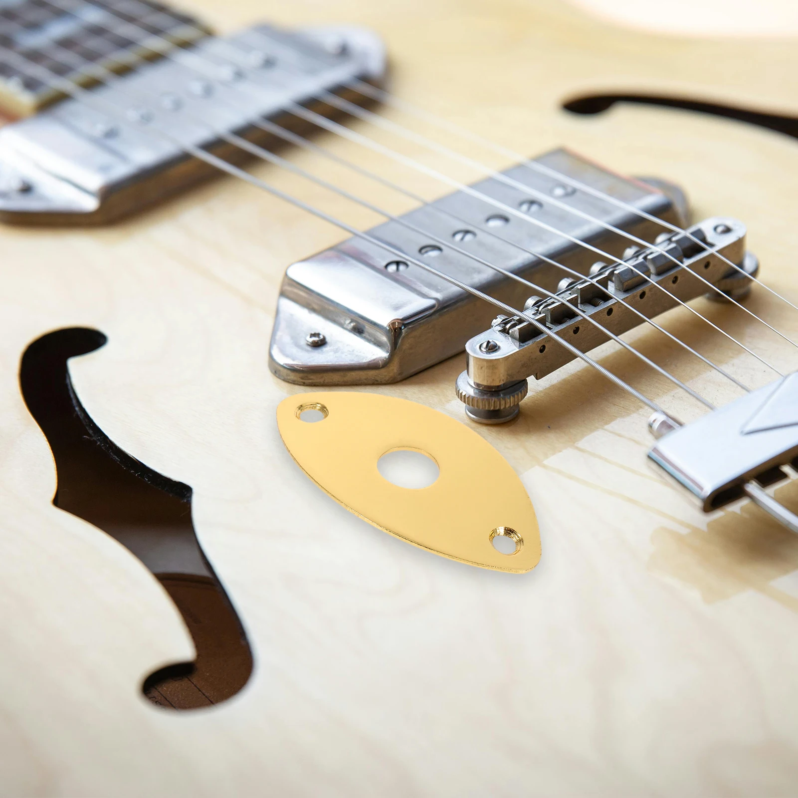 

Golden Socket Sheet Guitar Bass Jack Plate Input Output Copper Iron Durable Electric Guitar Bass Pickup Accessories