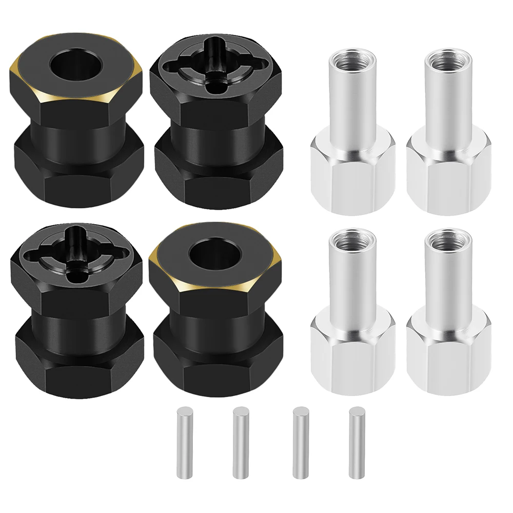 AXSPEED Messing 12/15/17/20/25 mm Radsechskant verlängerte Adapter Combiner-Kupplung für Axial SCX10 II 90046 D90 1/10 RC Crawler Car – Detail 4