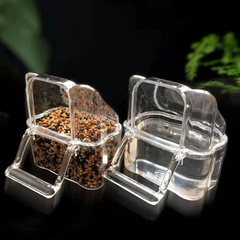 

Parakeet Feeder Box Pet Cage Plastic Container Birds Clear Dispenser Gift for Pet Bird Owner Easy to Use and Clean