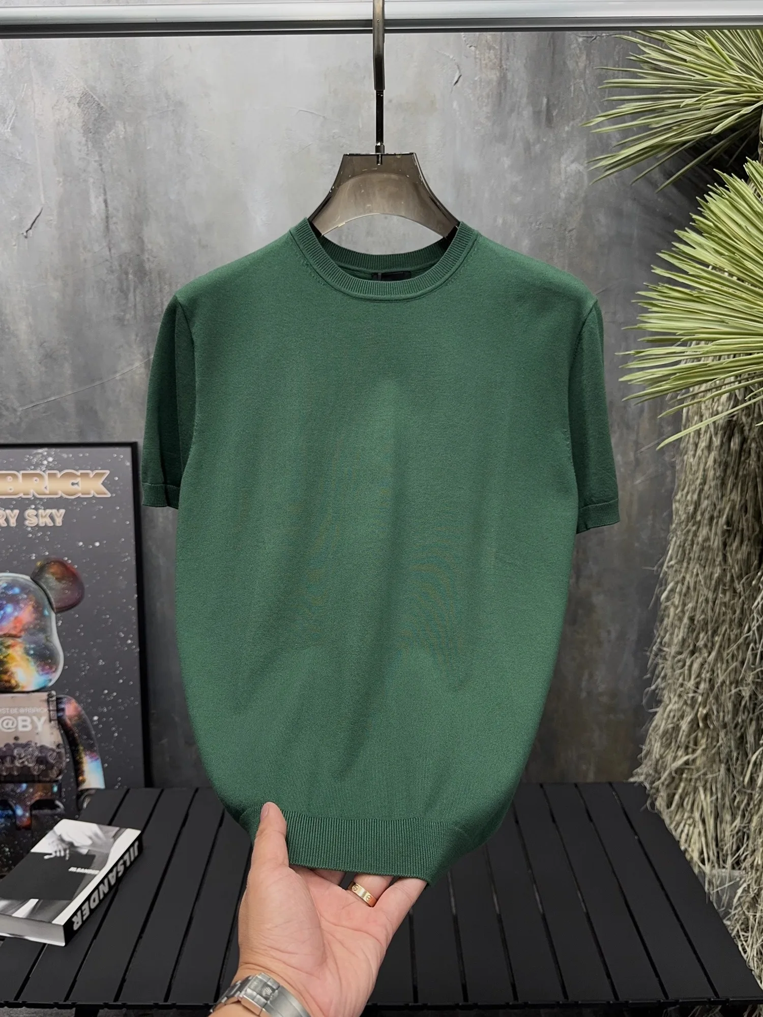 

Мужская облегающая круглая трикотажная футболка Ne ort Sve High Densi, осень-зима, однотонная, повседневная, удобная, дышащая, эластичная...