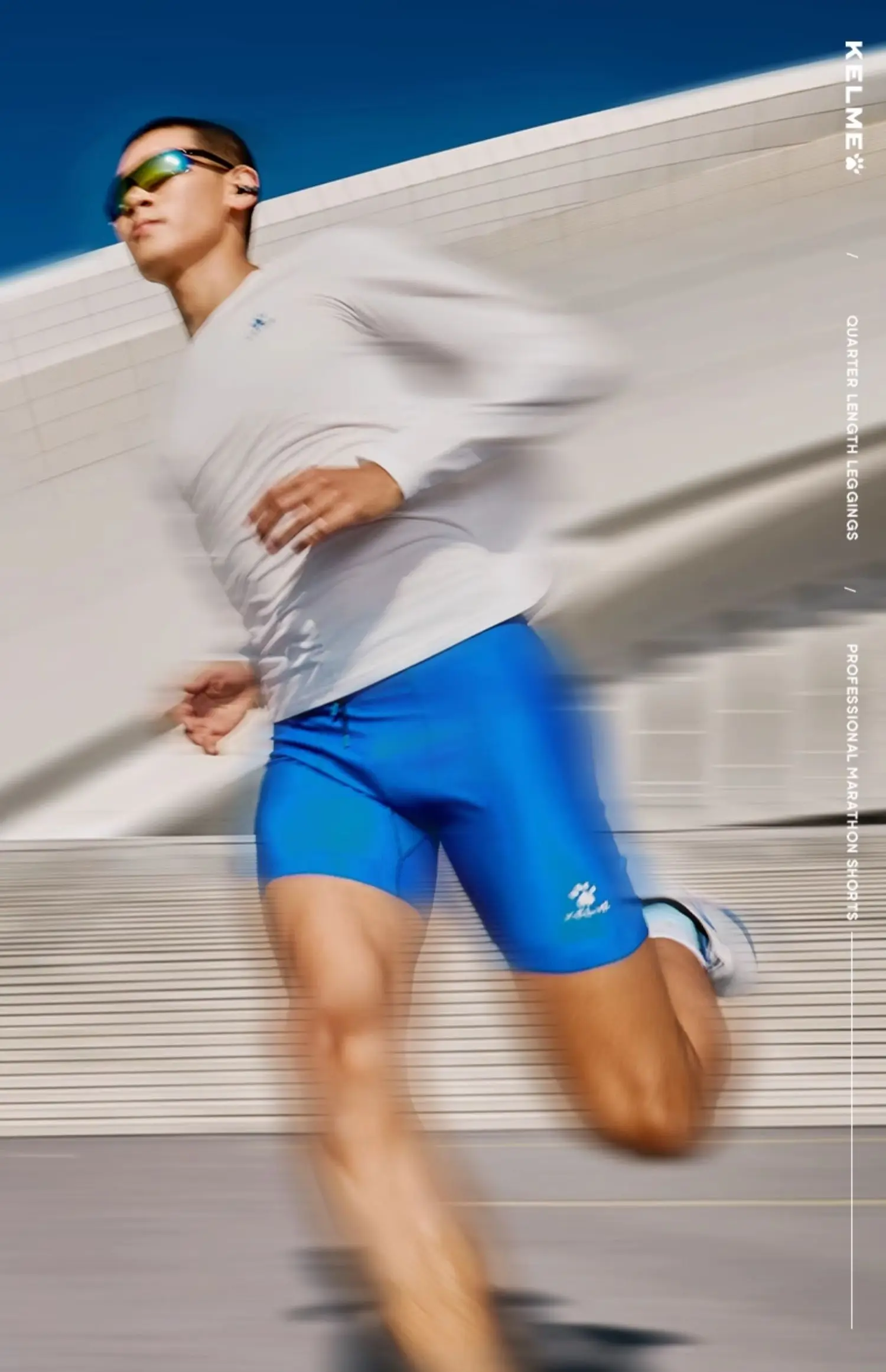Kelme Herren Speed Dry Laufshorts Professionelle Trainings-Marathon-Shorts mit Hüfttasche Outdoor-Sportshorts – Detail 1