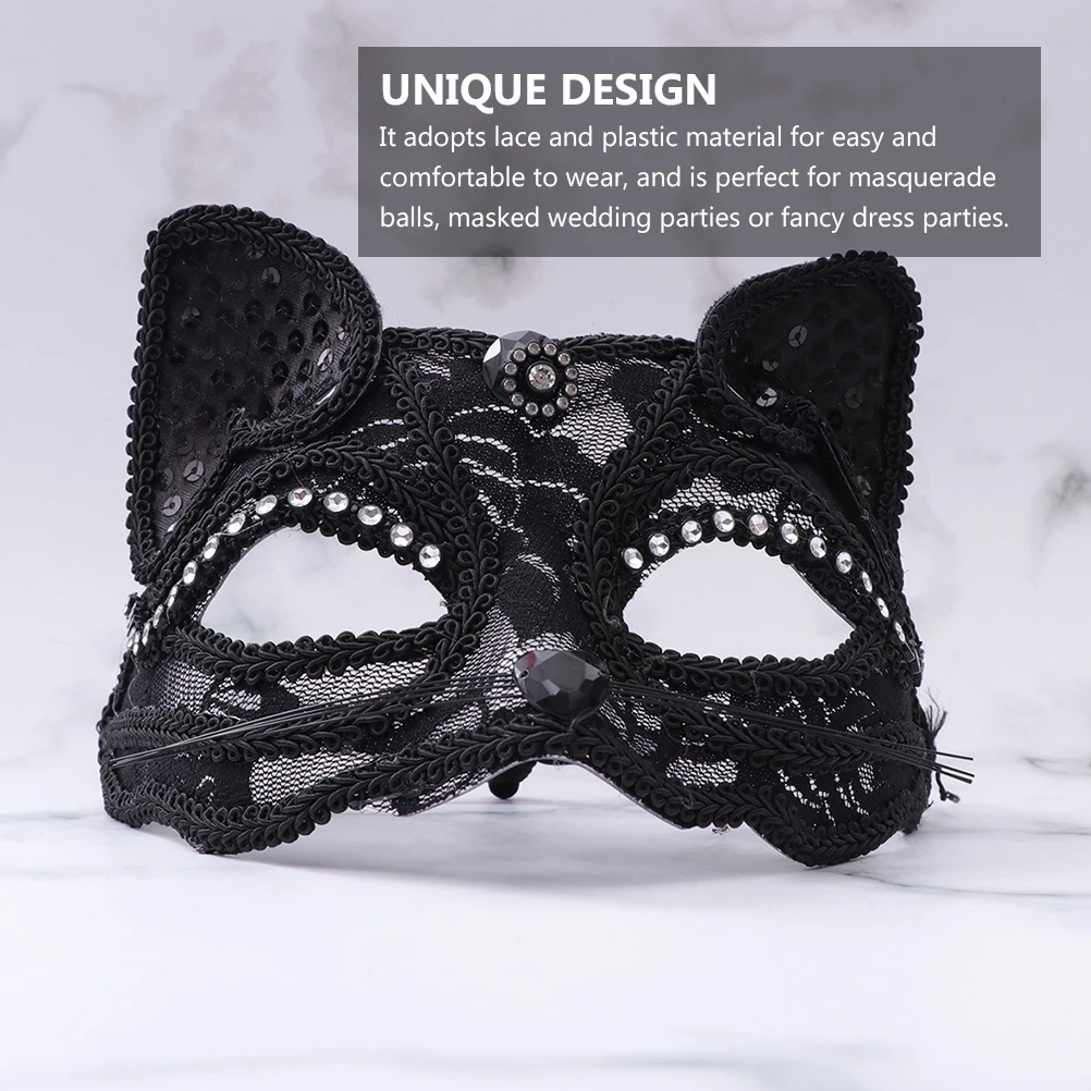 

2Pcs Fox Tie High Quality Masquerade Lace Half Face Women Men Halloween Carnival Sexy Masquerade Mask Lace Mask Accessories