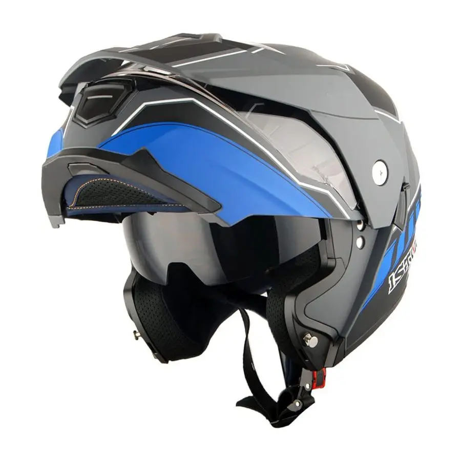 

New Motorcycle Modular Flip up Full Face Helmet Dual Visor HJK910 DSPORT