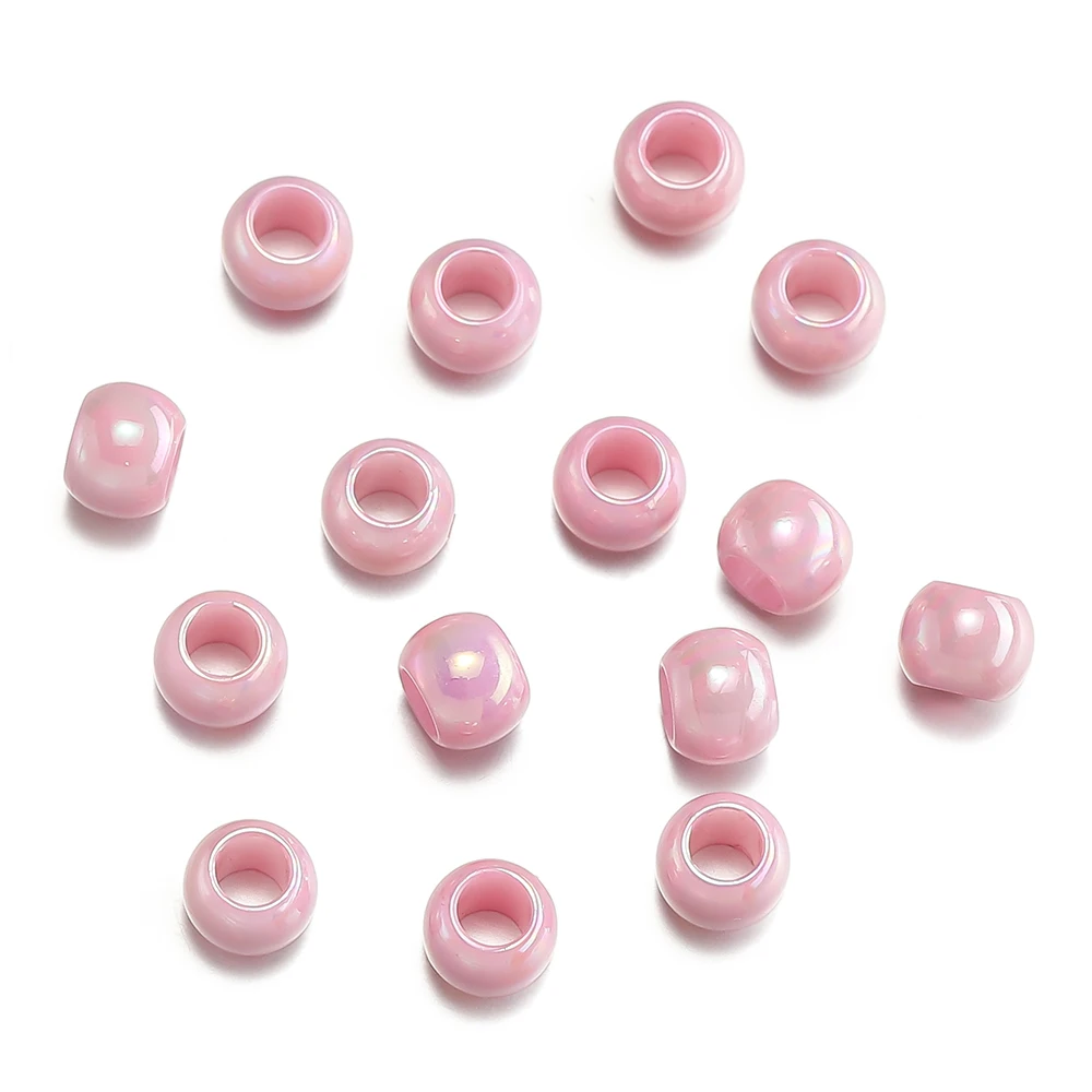 100 teile/beutel Acryl AB Farbe Rocailles Glitter Spacer Perlen Mit Großem Loch Für DIY Nähen Armband Halskette Machen Zubehör – Detail 8
