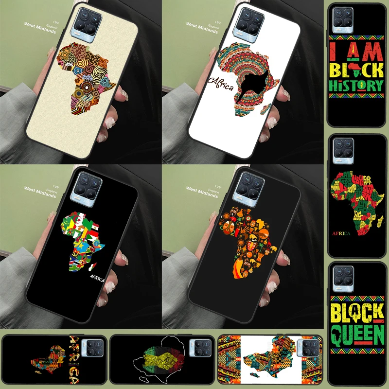 خريطة أفريقيا Geogra لـ Realme C61 C75 C55 C51 C21Y C25S C67 C53 13 12 10 11 14 Pro Plus GT 6T 6 5 GT7 Pro Case