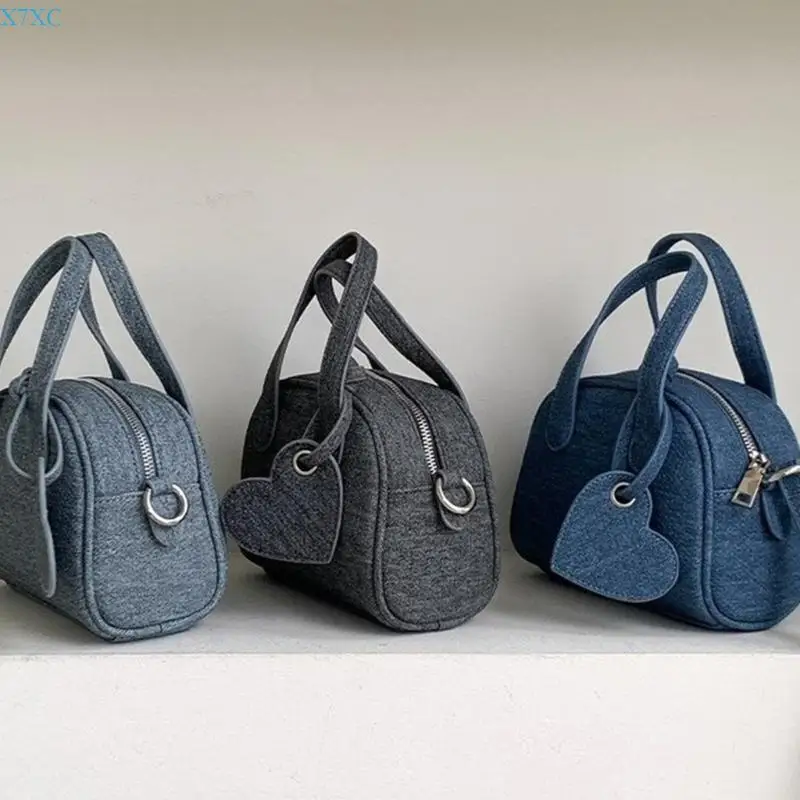 

X7XC Women Denims Bag Large Capacity Shoulder Bag Crossbody Bag Top Handle Handbag