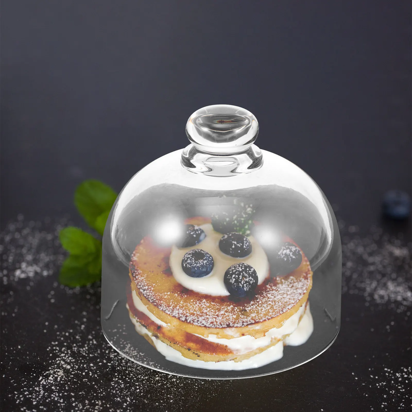 Cake Preservation Cover Transparent Glass Food Display Dustproof Protective Cover Party Banquet Food Fresh-Keeping Holder Stable