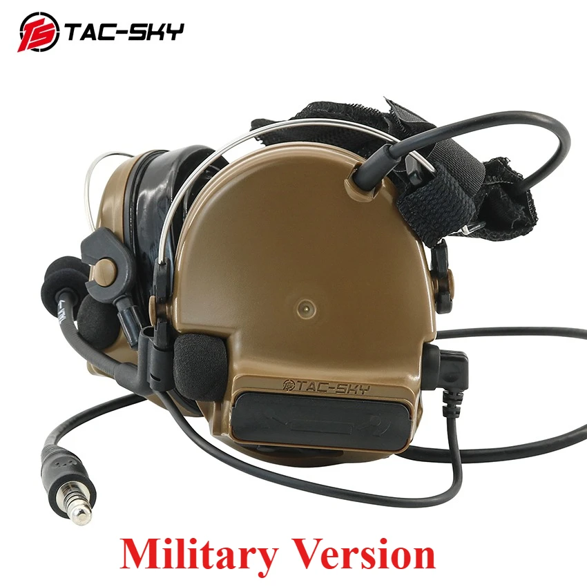 TS TAC-SKY Military COMTA III Tactical Electronic Shooting Headset Protection Silicone Ear Muffs for Outdoor Hunting Sports