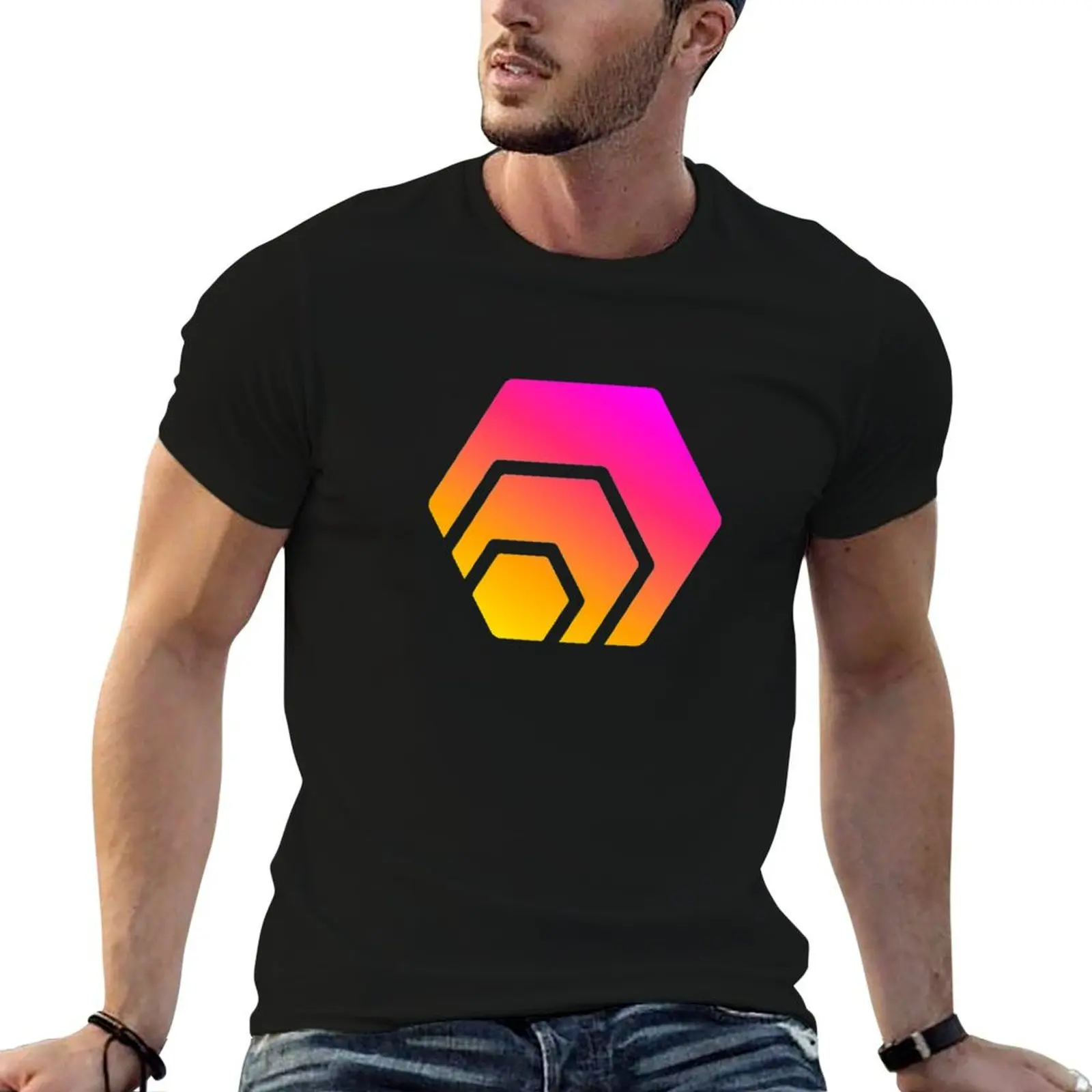 HEX Crypto Hexagon Logo Classic T-Shirt Casual Daily Outfit T-Shirt