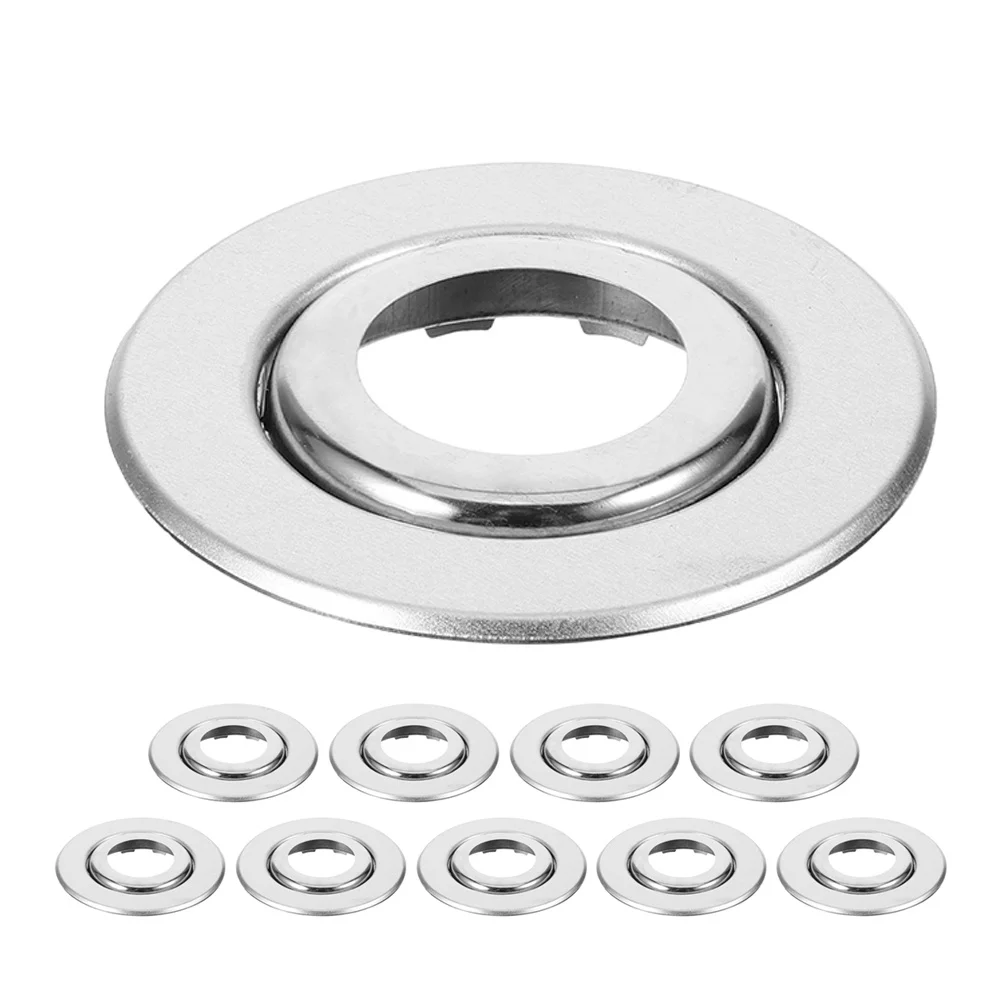 10pcs Stainless Steel Fire Sprinkler Cover Adjustable For Ceiling Wall-Mounted Heads Protective Plate Decorative Escutcheon Pipe