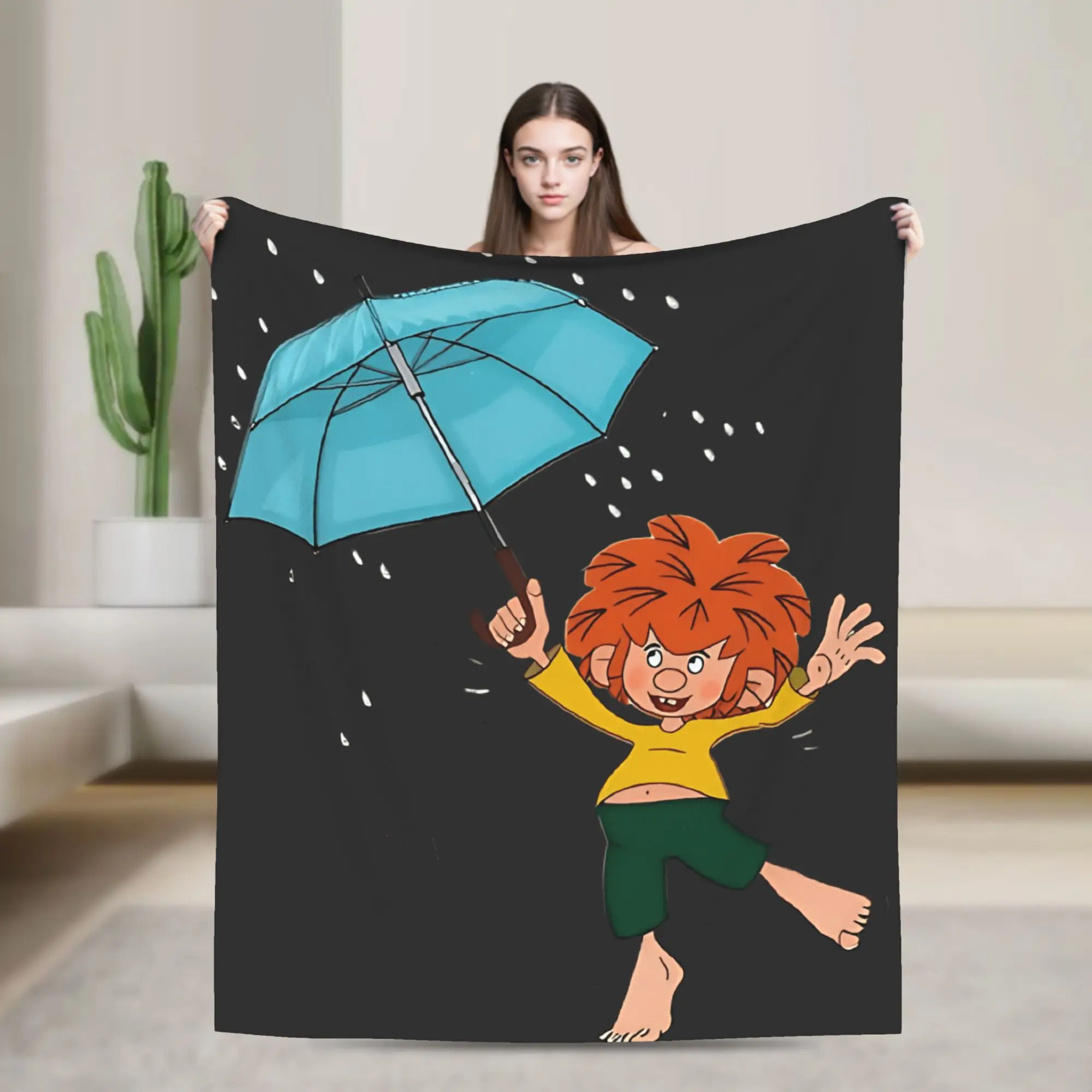 Warme, weiche Decke für Kinder und Erwachsene, dekorative P-Pumuckl-Überwurfdecke, Regenflanell-Tagesdecke für das Wohnzimmer, neuartige Sofabettdecke