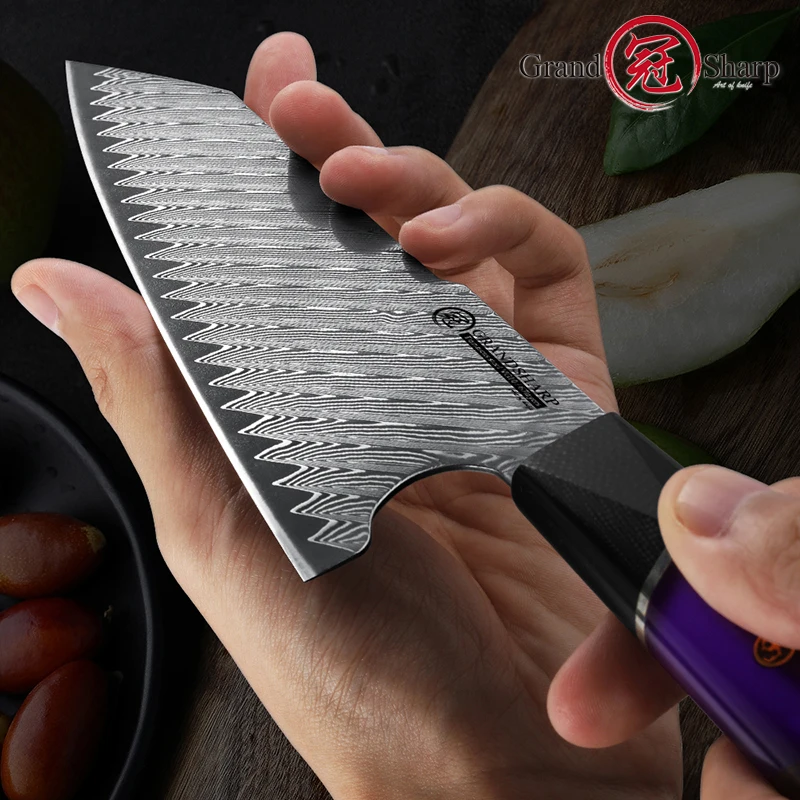 GRANDSHARP 7 Inch Damascus Kiritsuke Knife Japanese Stainless Steel Kitchen Chef Knife Meat Slicer Vegetables Chopping Tools