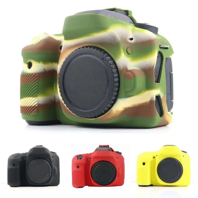 Miękki silikonowy ochraniacz skórzane etui torba na aparat do Canon EOS 60D 80D 90D