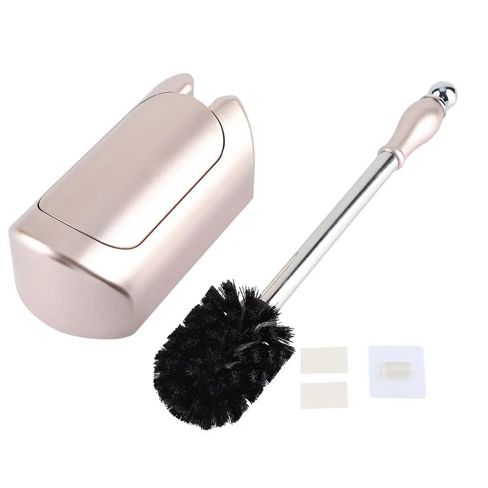 Stainless Steel Toilet Brush Holder Set with Detachable Brush Head - Auto Open/Close Bathroom Cleaning Tool for Home/Hotel