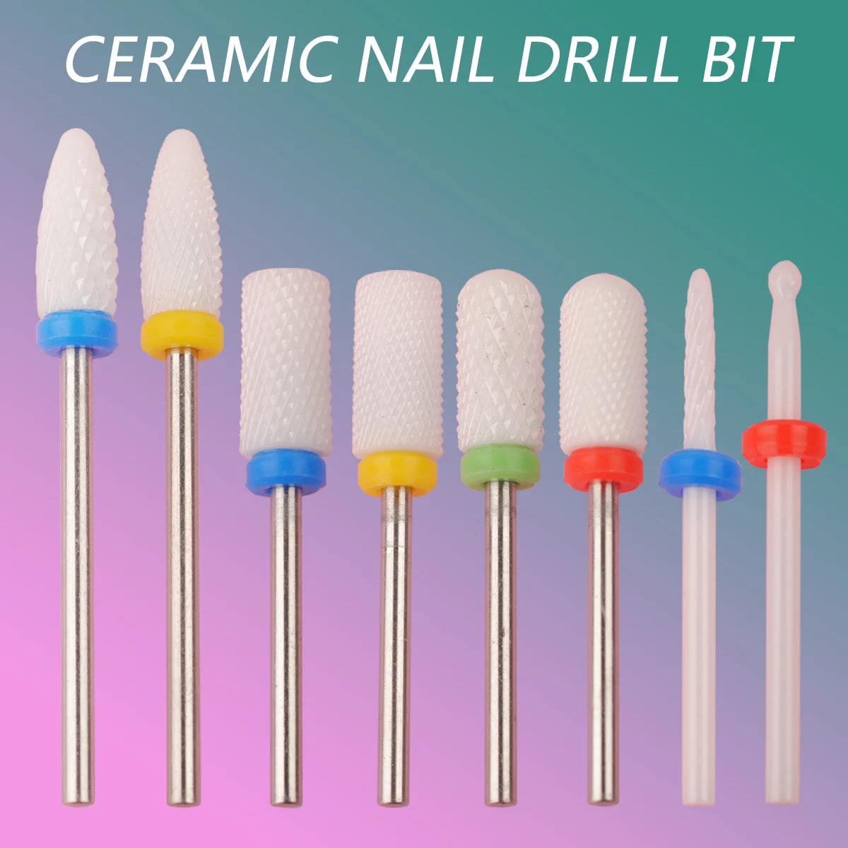 Electric Nail Drill Bits Define, Arquivo de Cutícula, Gel Acrílico Cerâmico, Nail Bit Kit, Ferramentas de Arte, 3,32 ", 19Pcs