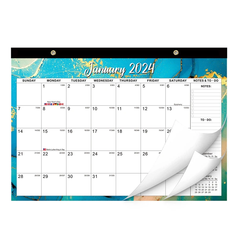 2024 Calendar Doodle Hanging Wall Calendar Desk Calendar 16.9X12 Inches Easy Install Easy To Use