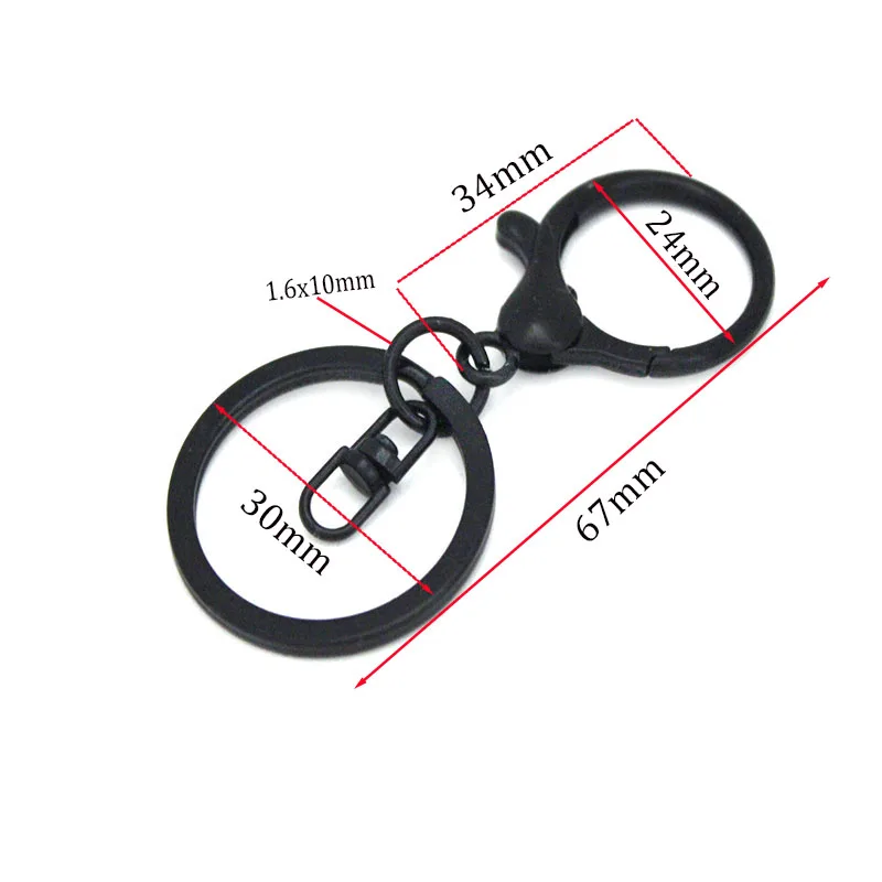 10Pcs/Lot 30mm Metal Keychain Split Rings Keyfob Key rings Lobster Clasp For Keychain Pendants DIY Jewelry Making Accessories