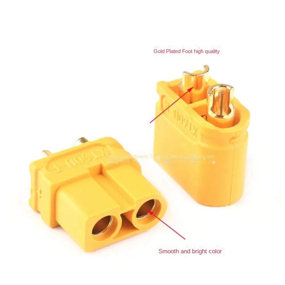 1 Pair 4.5mm Banana XT90 Connector Yellow RC Drone Accessories XT90H Plug with Protective Cover Female Adapter