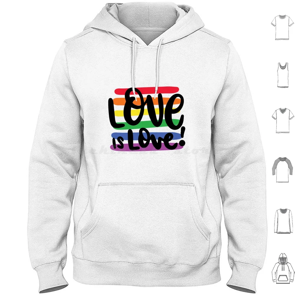 Copy Of Love Is Love With Rainbow Stripes Hoodies Long Sleeve Rainbow Bisexual Love Colorful Stripes Q Uote Pride Proud