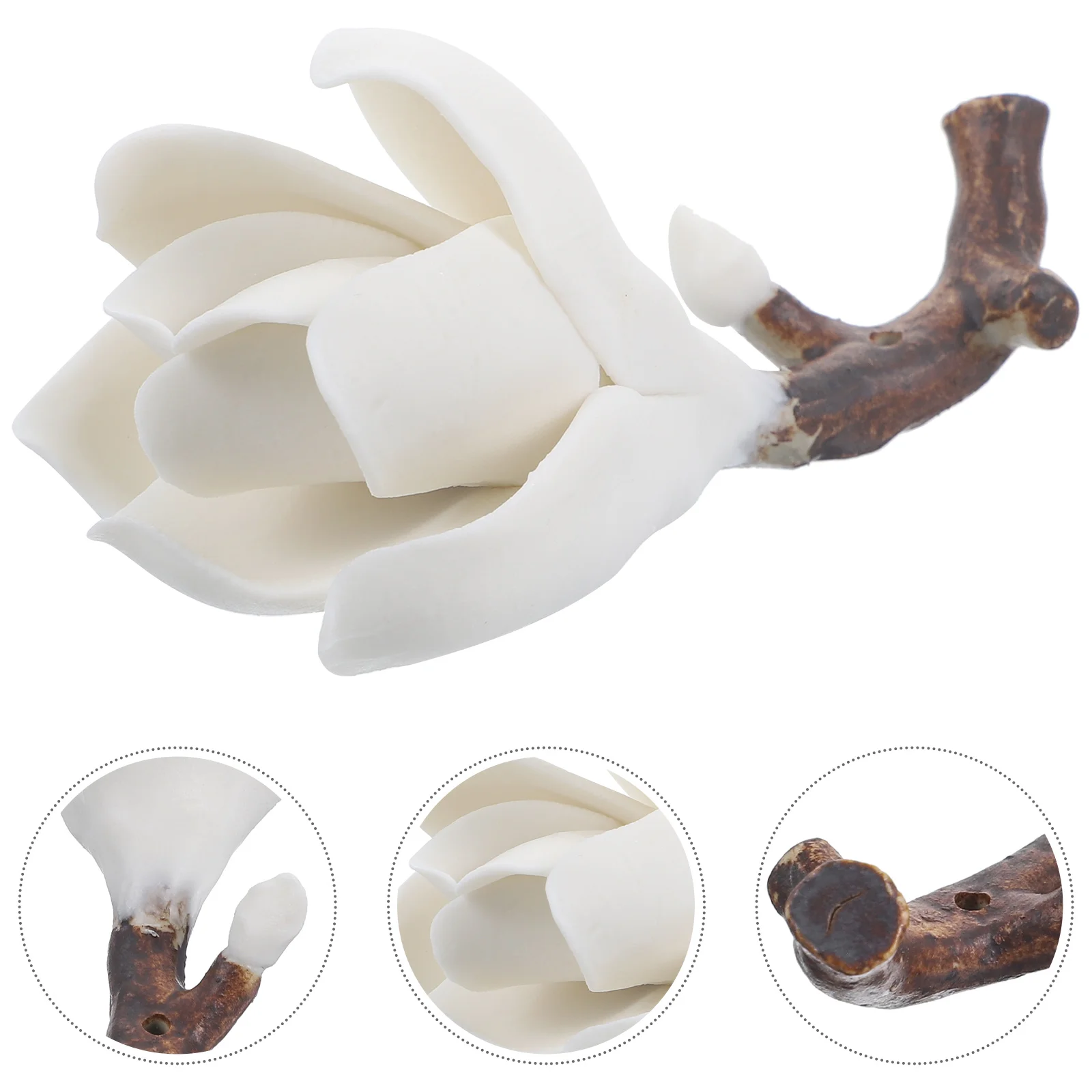 

Ceramic Magnolia Plum Blossom Shape Brush Holder Calligraphy Storage Stand Chinese Pen Painting Retro Decor