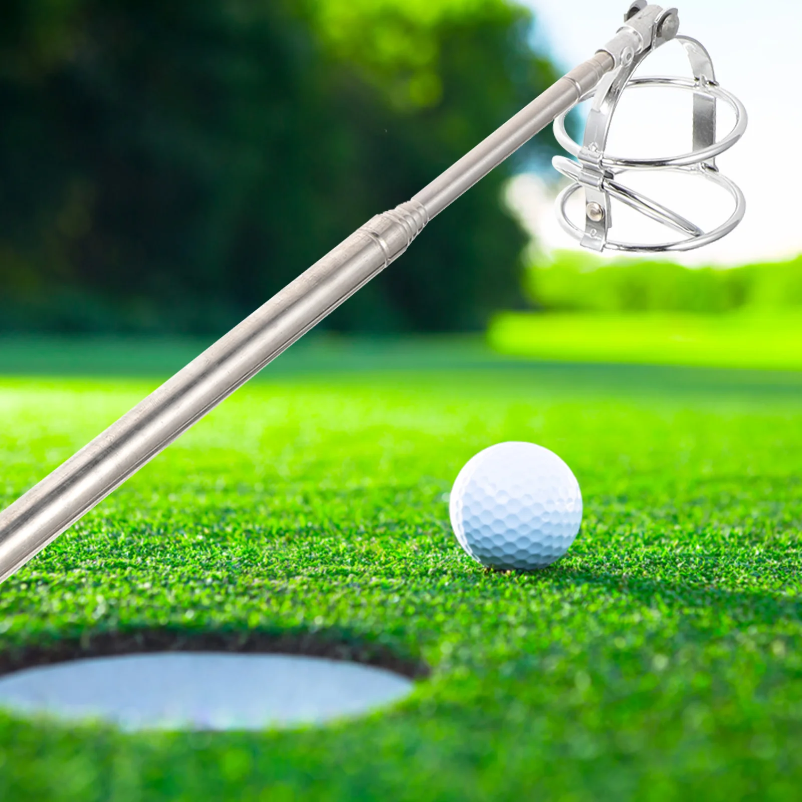 Raccoglitore di palline da golf in acciaio inossidabile Retriever telescopico leggero e regolabile, impugnatura comoda, accessorio da golf, giocattolo da esterno