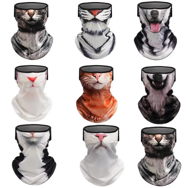 

Балаклава с милыми животными для кошек и собак, мотоциклетная шапка для мотокросса, лыж, сноуборда, подкладка для шлема, байкерская теплая шапка для шеи, велосипедный головной убор
