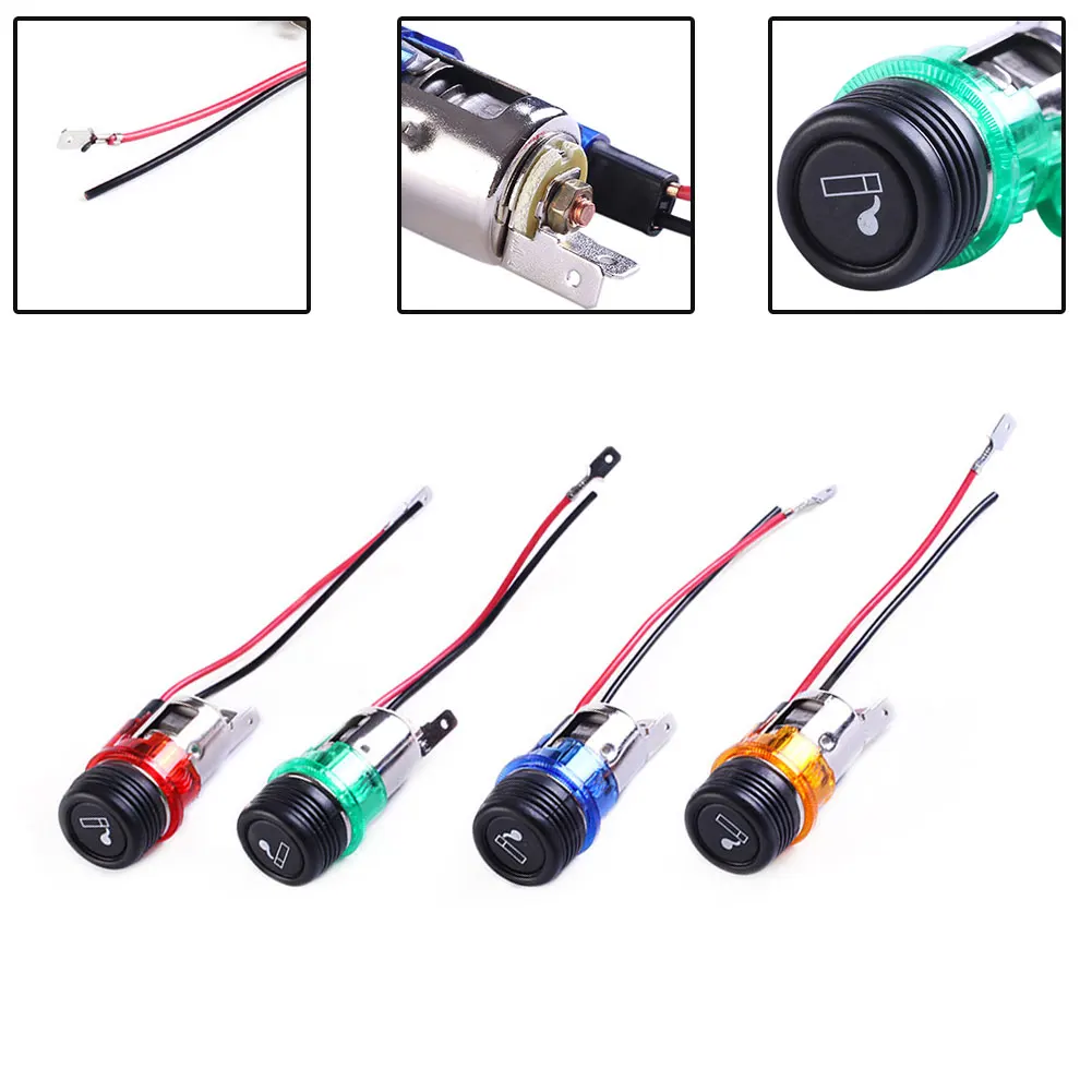 

NEW 12V Illuminated Car Boat Socket Replacement Kit Red/Blue/Green/Orange Practical Car Accessories Tools