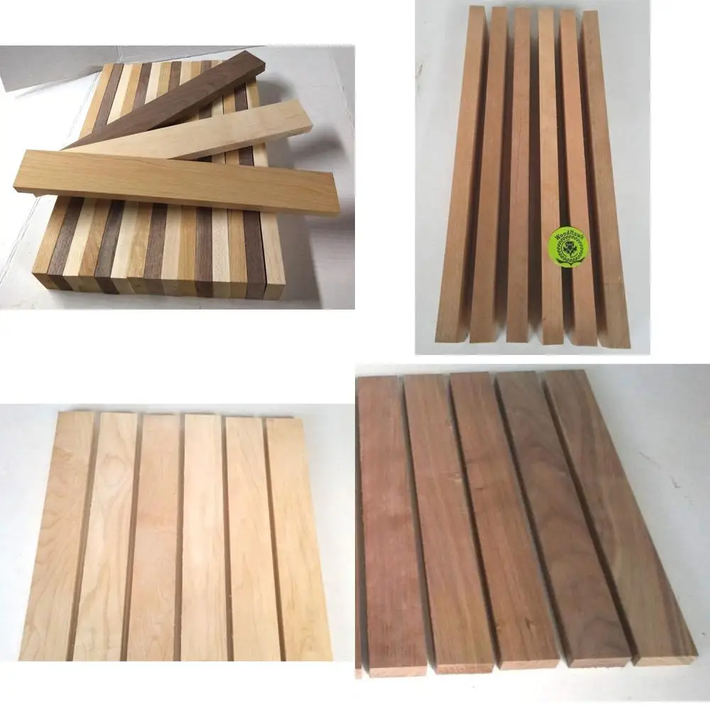 

Sixteen Inch Long 6 Walnut, 6 Cherry, and 6 Hard Maple Wood Boards in 3/4 by 2 Inch Sizes