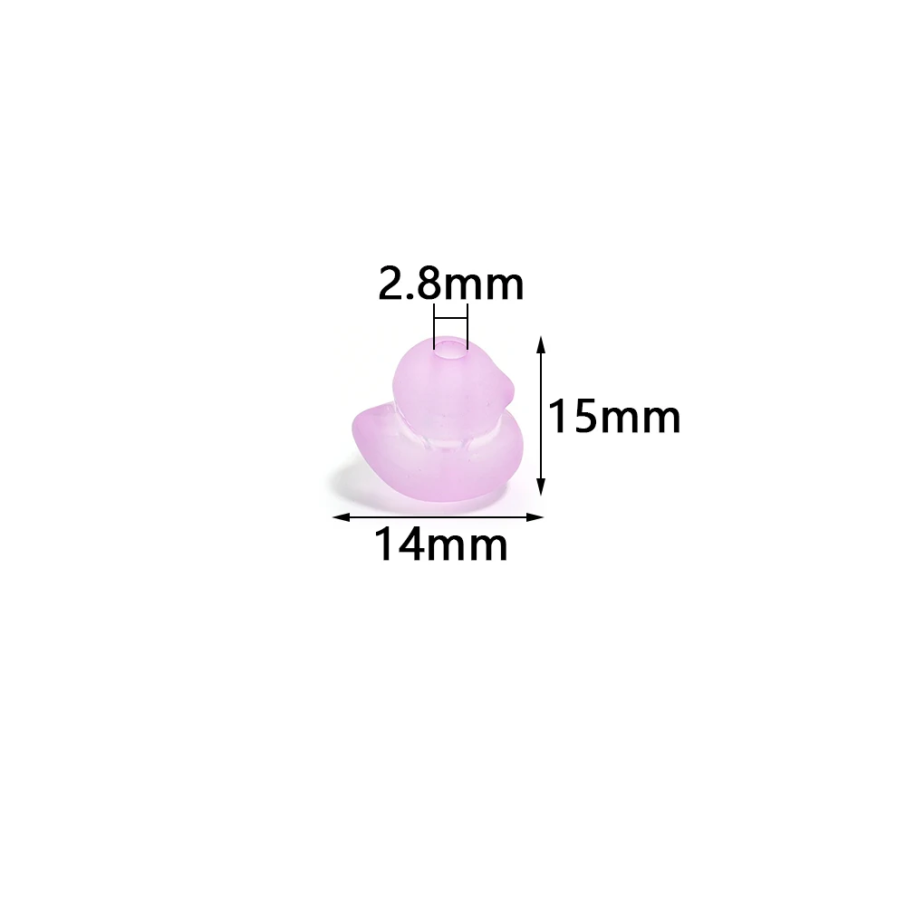 50 قطعة 14x15 مللي متر لطيف بطة الاكريليك الخرز الملونة الكرتون الحيوان فضفاض الخرز لصنع المجوهرات عقد دي اي واي أساور اكسسوارات