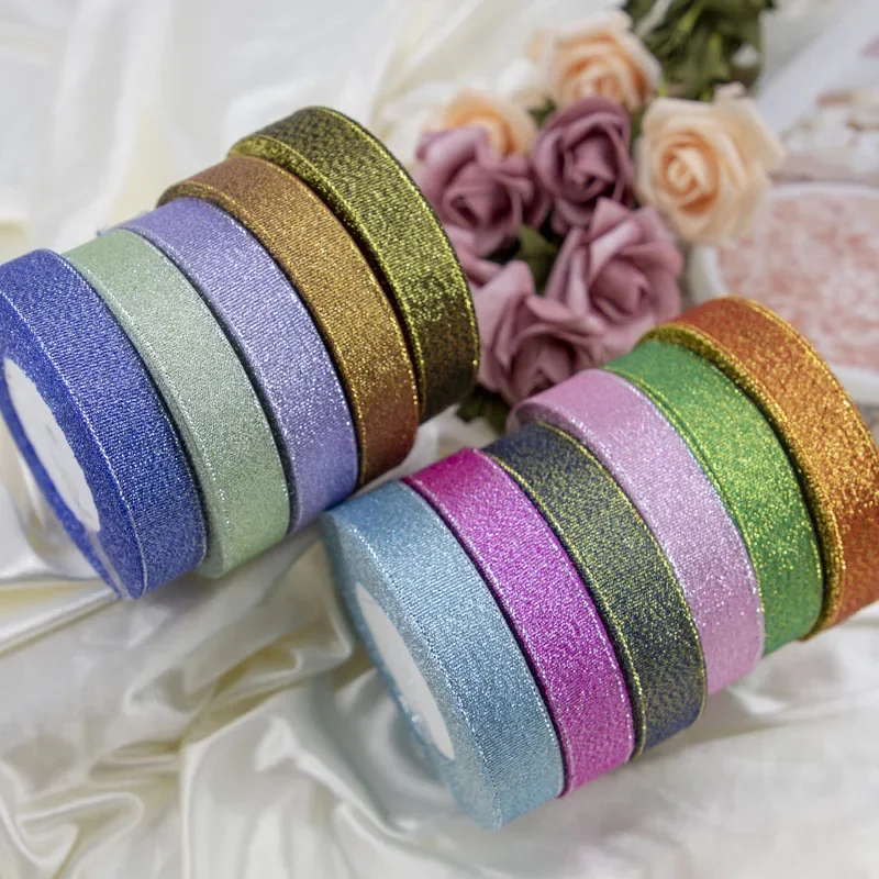 25Yards 20mm Multicolor Silk Satin Glitter Onions Ribbons ON Wedding Cake Gift Decor Craft DIY Accessories ribbons for crafts