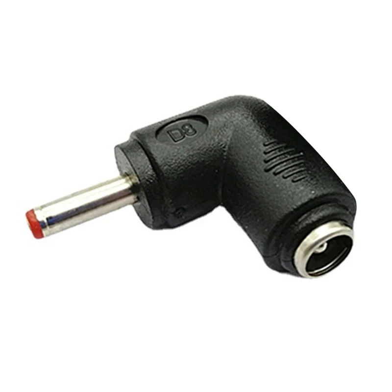 Convertidor carga codo a macho, conector DC5.5x2.1mm a DC3.5x1.35mm